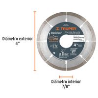 Disco Diamantado Turbo Segmentado 4 Plg