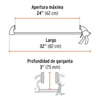 Prensa de Barra Autoajustable de 24 Plg