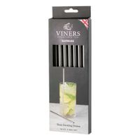 Set de 6 Pajillas de Acero Inoxidable 21.5 Cm