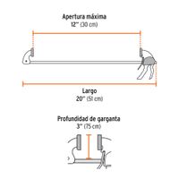 Prensa de Barra Autoajustable de 12 Plg