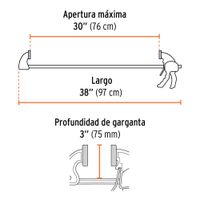 Prensa de Barra Autoajustable de 30 Plg