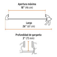 Prensa de Barra Autoajustable de 18 Plg