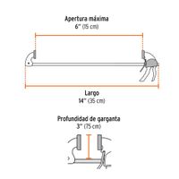 Prensa de Barra Autoajustable de 6 Plg