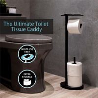 Porta Papel Higiénico Negro Ovo con Repisa