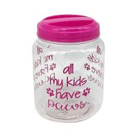 Bote para Snacks de Mascotas con Tapa Rosa 32 Onz