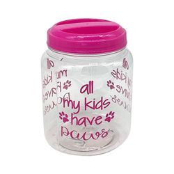 Bote para Snacks de Mascotas con Tapa Rosa 32 Onz