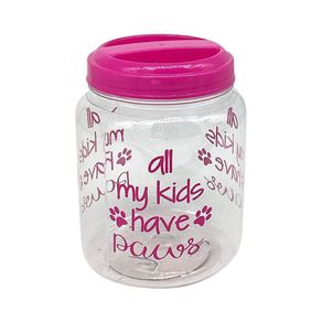 Bote para Snacks de Mascotas con Tapa Rosa 32 Onz