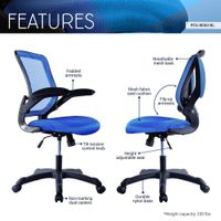 Silla Giratoria Mesh Azul con Brazos Ajustables