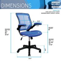 Silla Giratoria Mesh Azul con Brazos Ajustables