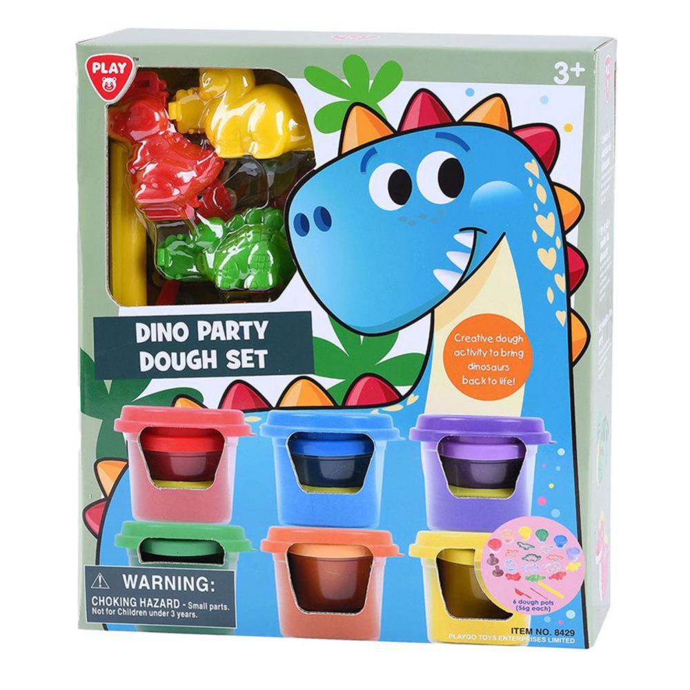 Set de Plasticina Fiesta Dino con Moldes de Dinosaurios y 6 Botes Set de Plasticina Fiesta…