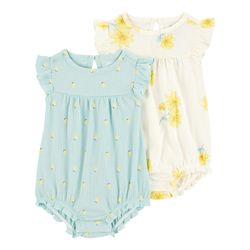 Set de Peleles sin Mangas con Estampado Floral y de Limones para Niña - Varias Tallas
