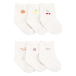 Set 6 Pares de Calcetas de Algodón con Estampado de Frutas para Niña - Varias Tallas