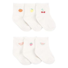 Set 6 Pares de Calcetas de Algodón con Estampado de Frutas para Niña - Varias Tallas
