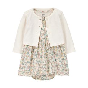 Vestido con Body Integrado y Chaqueta de Manga Larga con Estampado Floral - Varias Tallas