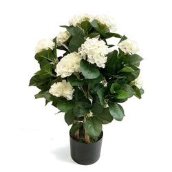 Planta Artificial con Maceta Flores Blancas