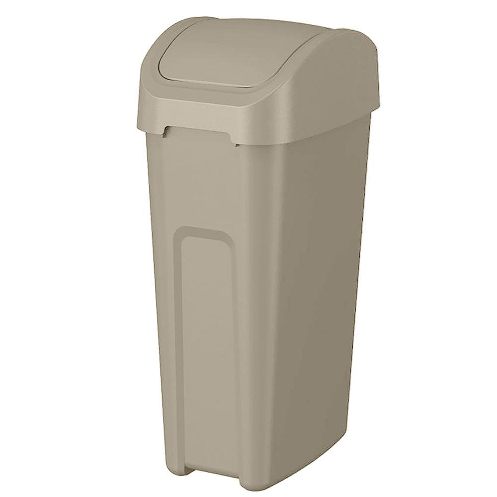 Basurero Plástico con Tapa Abatible Color Beige de 50 Litros