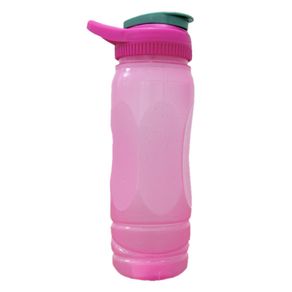 Botella Plástica Rosa con Tapa y Asa