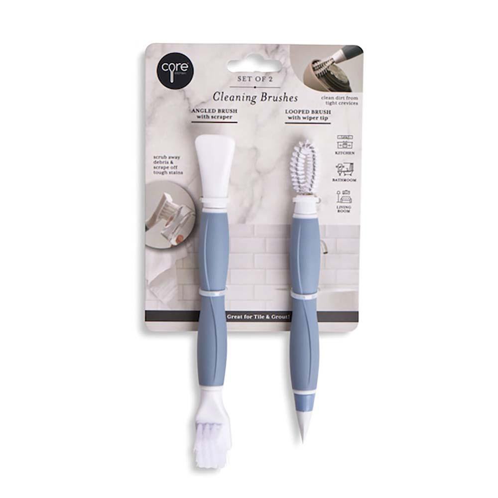 Set de 2 Cepillos de Limpieza para Azulejos y Juntas Set de 2 Cepillos de Limpieza con Man…