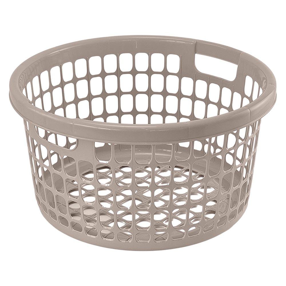 Cesta Redonda de 32 L de Plástico Color Beige Cesta Redonda sin Tapadera 32 L de Plástico…
