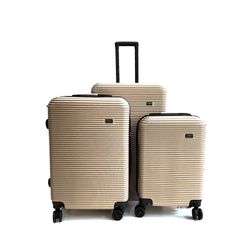 Set de 3 Maletas Doradas con Ruedas Giratorias