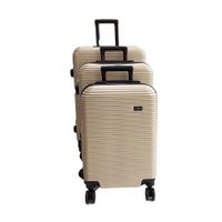 Set de 3 Maletas Doradas con Ruedas Giratorias