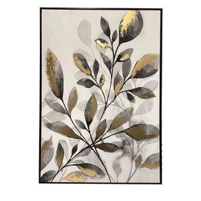 Cuadro Decorativo Diseño Hojas Doradas