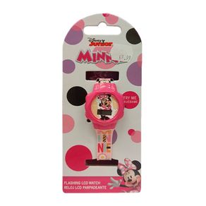 Reloj LCD Minnie Mouse Con Luces Parpadeantes