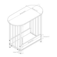 Mesa Auxiliar Ovalada Blanca para Sala