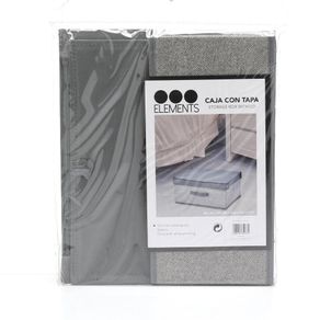 Caja de Almacenamiento con Tapa Blanco y Gris