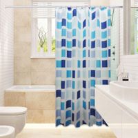 Cortina-Azul-de-Polyester-para-Baño