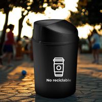 Basurero Negro para Residuos No Reciclables con Tapa Vaivén