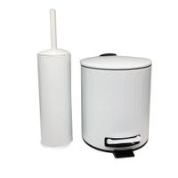 Basurero + Cepillo Sanitario Blanco