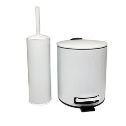 Basurero + Cepillo Sanitario Blanco
