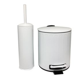 Basurero + Cepillo Sanitario Blanco