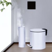Basurero + Cepillo Sanitario Blanco