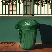 Basurero Verde para Residuos Orgánicos con Tapa de Encaje