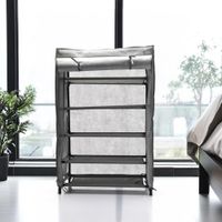 Zapatera Organizador 5 Niveles con Cubierta Gris