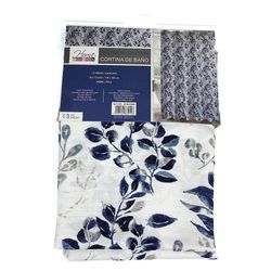 Cortina para Baño Estampada con Ganchos