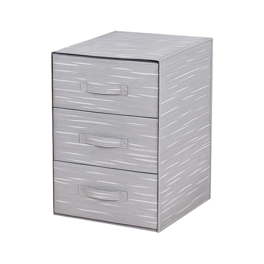 Organizador con 3 Gavetas de Tela Color Gris 30 x 30 x 41.5 cm Organizador con 3 Gavetas 3…