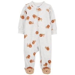 Pijama Microfleece Gris Estampado Leones para Niño - Varias Tallas