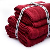 Set de 4 Toallas en Color Rojo - Viva
