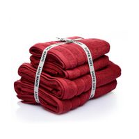 Set de 4 Toallas en Color Rojo - Viva