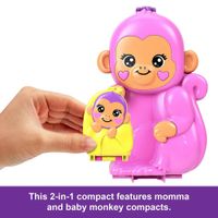 Cofre Bolso Mamá Mono Y Bebé De Polly Pocket