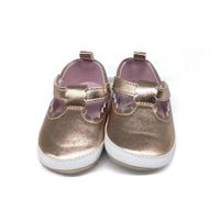 Zapatillas Tipo Mary Jane Metálicas con Detalles Calados para Niña - Varias Tallas
