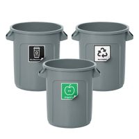 Set de 3 Stickers para Separación de Residuos Reciclables y Orgánicos