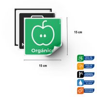 Set de 3 Stickers para Separación de Residuos Reciclables y Orgánicos