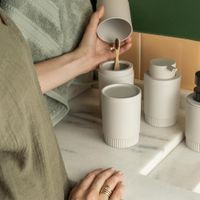 Porta Cepillos Beige Doriga