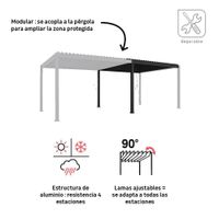 Extensión Pérgola Bioclimática de Aluminio Gris Modus