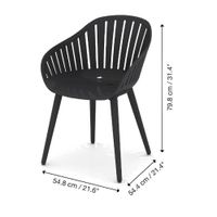Silla de Jardín de Aluminio Negra