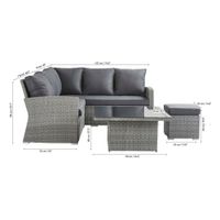 Set Esquinero Sion Mesa Altura Ajustable Gris